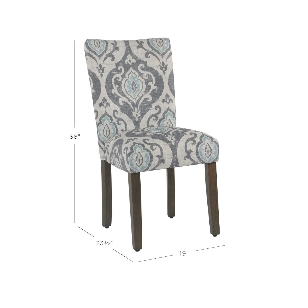 ZenVora Set of 2 Upholstered Medallion Dining Chairs, Comfortable Parsons Style Chairs for Kitchen and Dining Room