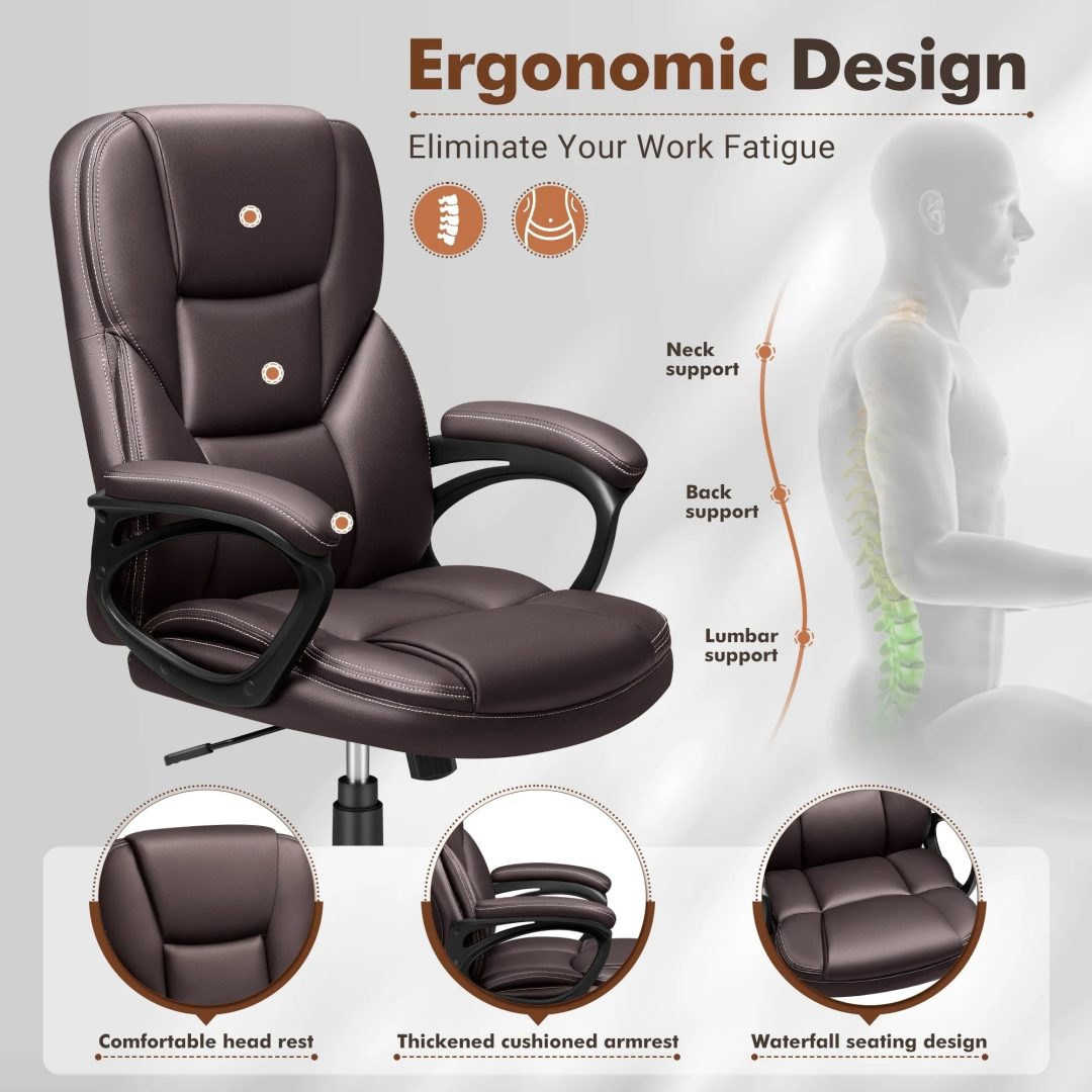 ZenVora High Back Executive Office Chair, Ergonomic Computer Desk Chair for Home and Office