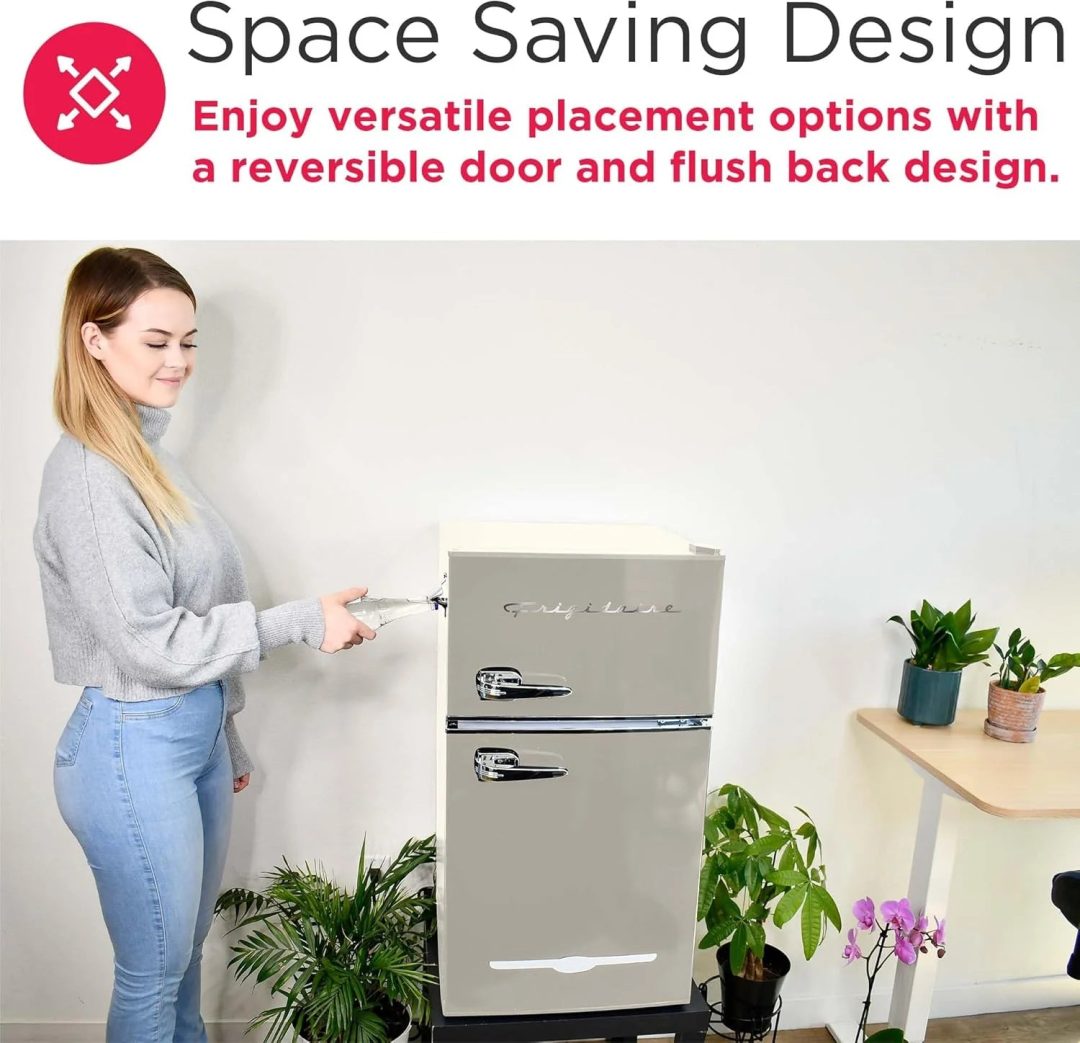 ZenVora Retro 3.2 Cu Ft Mini Fridge with Freezer – 2-Door Compact Refrigerator with Side Bottle Opener