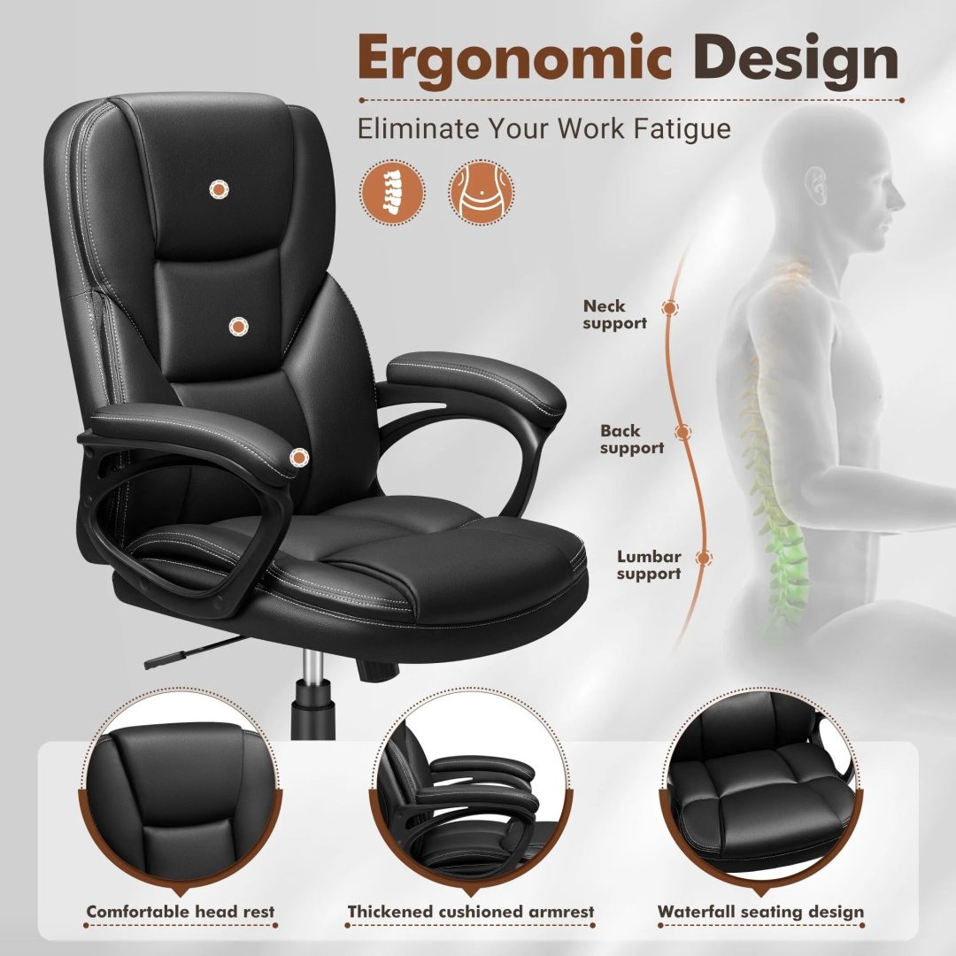 ZenVora High Back Executive Office Chair, Ergonomic Computer Desk Chair for Home and Office