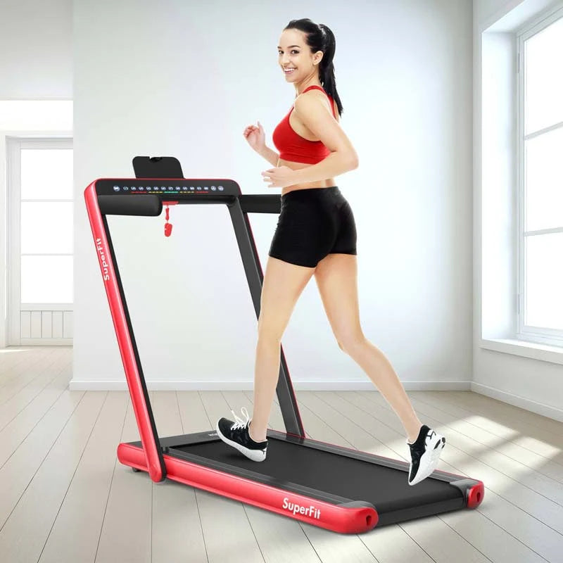 ZenVora 2-in-1 Folding Electric Treadmill, 2.25 HP, Under-Desk, with Dual Display and Smart App Control