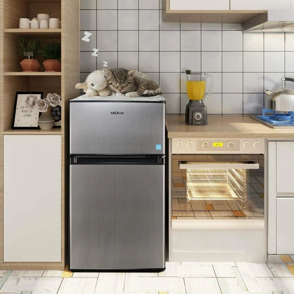 ZenVora Mini Fridge with Freezer, 3.1 Cu.Ft Small Refrigerator, Compact Refrigerator with LED Light