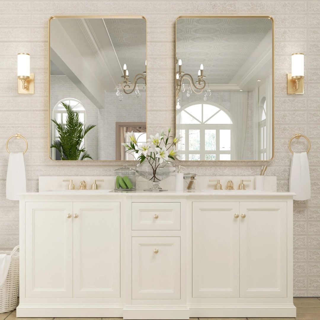 ZenVora Wall Mirror Vanity Mirror, Bathroom Mirror with Rounded Corners, 1 Piece