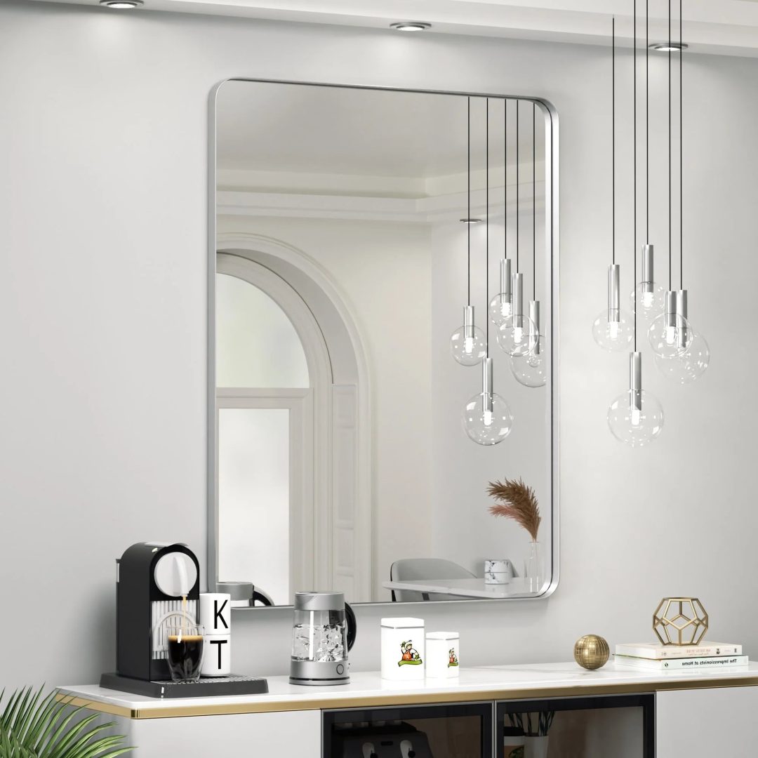 ZenVora Wall Mirror Vanity Mirror, Bathroom Mirror with Rounded Corners, 1 Piece