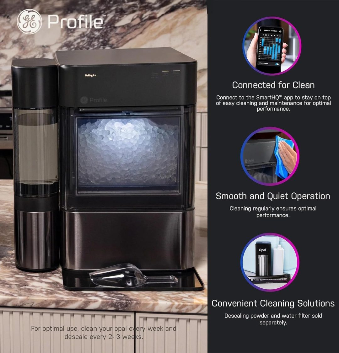 ZenVora Countertop Nugget Ice Maker with 1-Gallon Water Tank, Makes 38 lbs of Pellet Ice in 24 Hours, WiFi Smart Connectivity, Includes Ice Scoop, Stainless Steel
