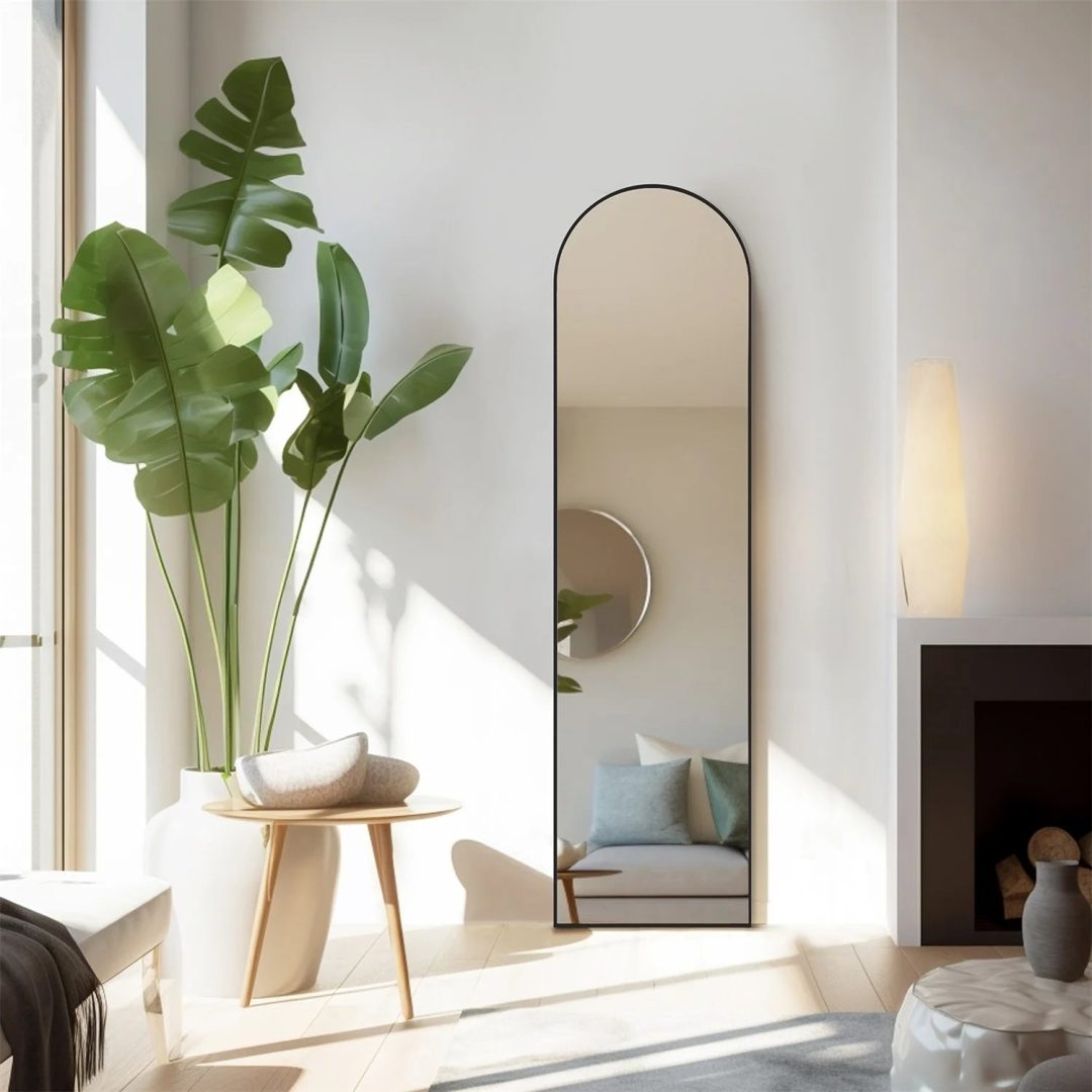 ZenVora Full Length Mirror with Stand, Aluminum Alloy Frame Full Body Floor Mirror for Bedroom and Cloakroom