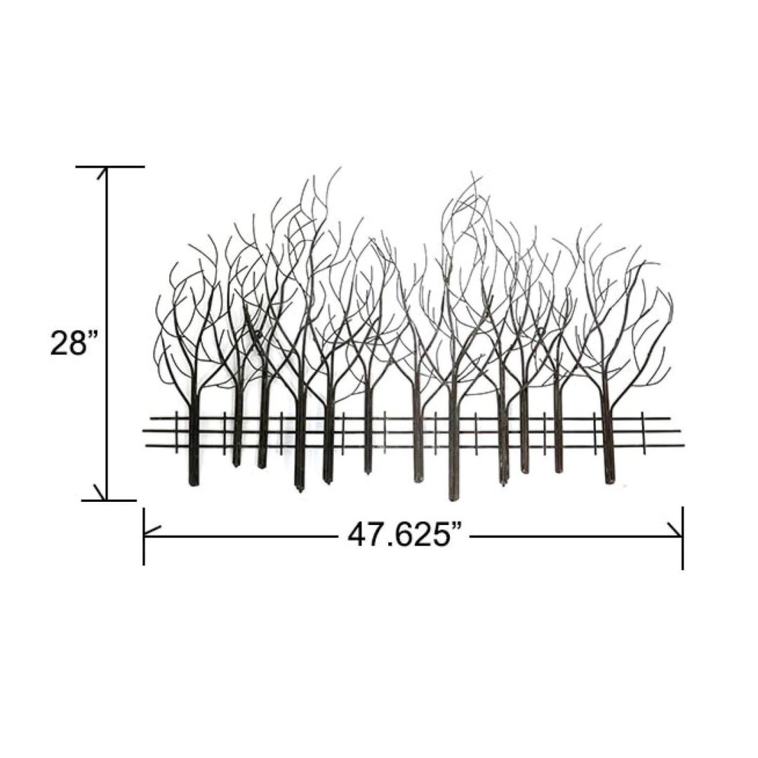 ZenVora Black Metal Tree Wall Decor, Modern Forest Design Wall Art Sculpture for Living Room, Bedroom and Home Decoration