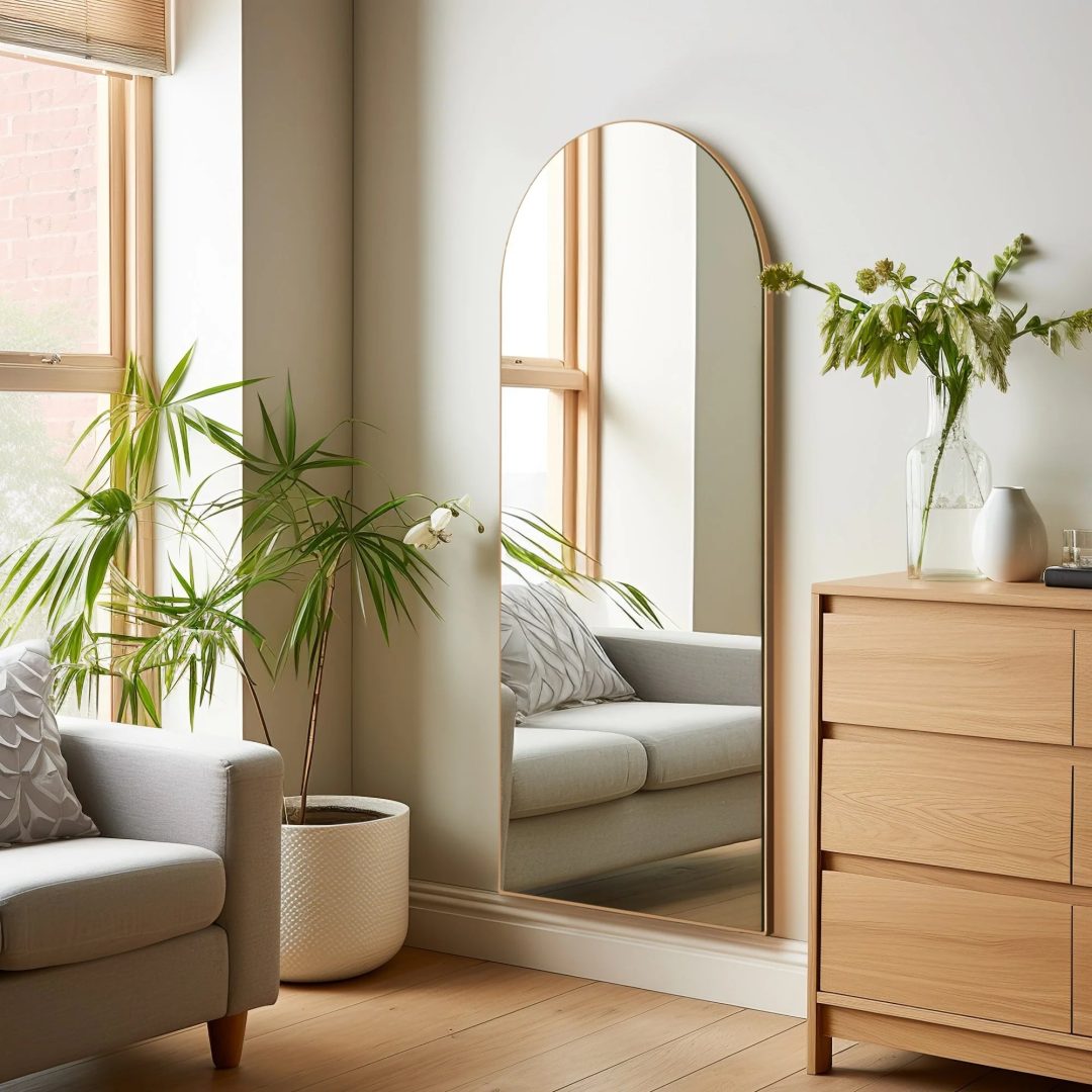 ZenVora Arched Full Length Floor Mirror, Large Full Body Standing and Wall Mounted Mirror for Bedroom, Living Room and Home Decor