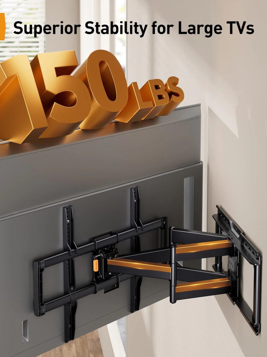 ZenVora UL Listed Full Motion TV Wall Mount for 42-90" TVs, Adjustable Swivel and Tilt Bracket for Flat Screen TVs