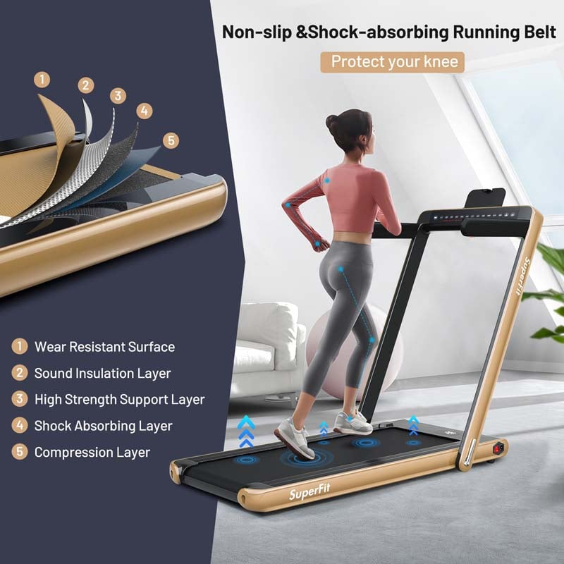ZenVora 2-in-1 Folding Electric Treadmill, 2.25 HP, Under-Desk, with Dual Display and Smart App Control