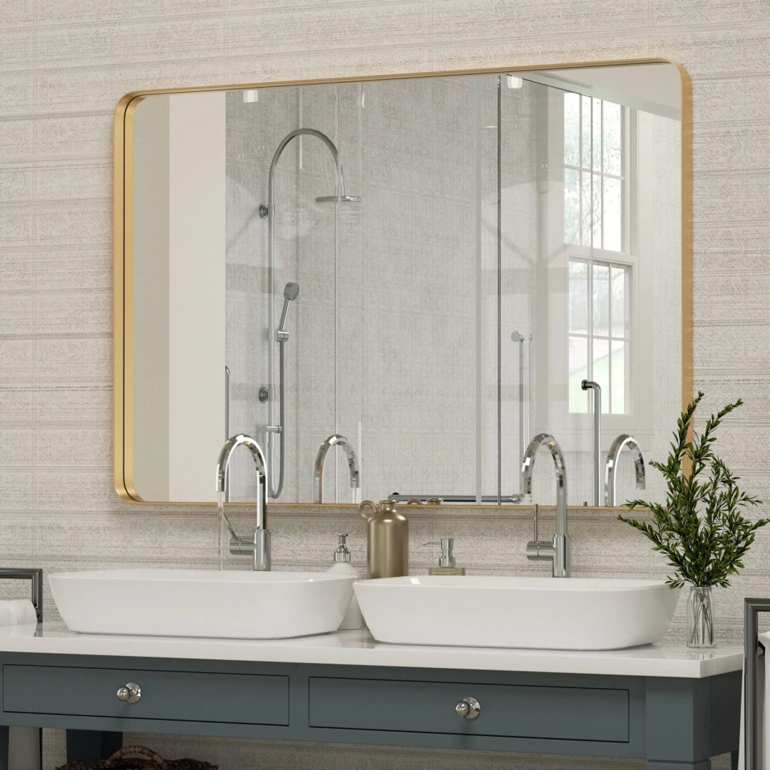 ZenVora Wall Mirror Vanity Mirror, Bathroom Mirror with Rounded Corners, 1 Piece