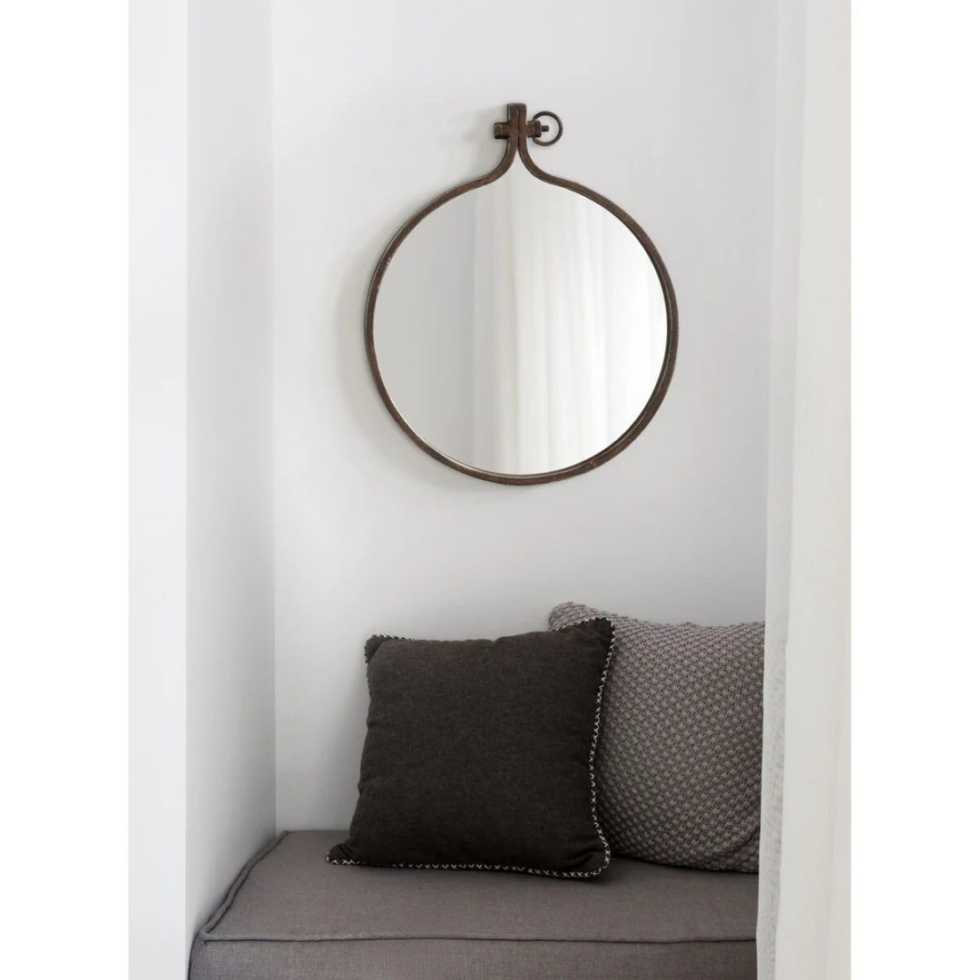 Modern Round Wall Mirror, Decorative Circular Accent Mirror for Living Room, Bedroom and Entryway