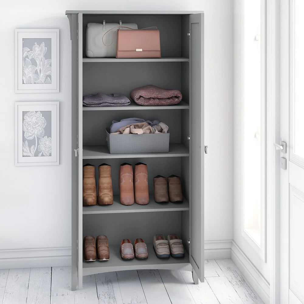 ZenVora Tall Storage Cabinet with Doors, Freestanding Shelving Organizer with Adjustable Shelves for Home, Office and Living Room