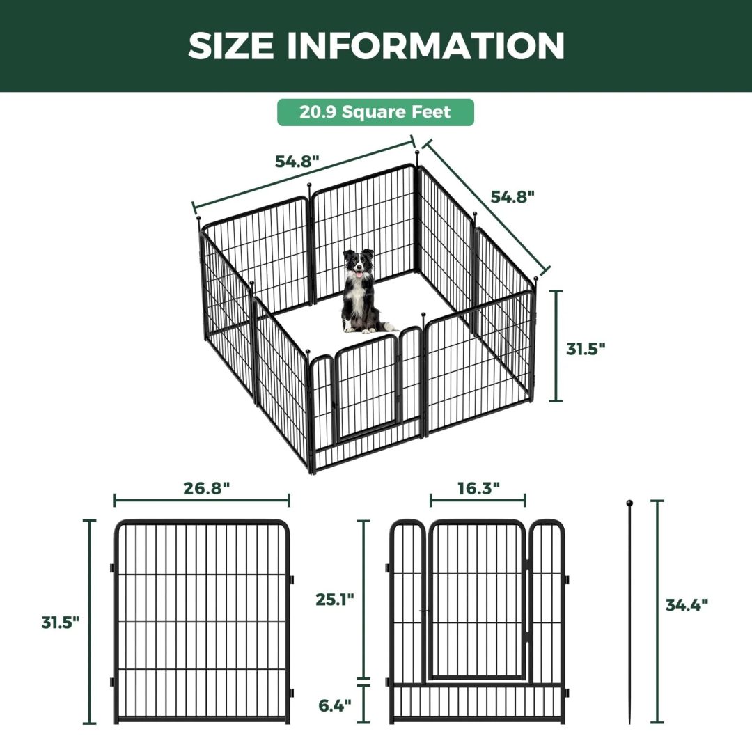 ZenVora 32" Dog Playpen for Small Dogs, Portable Indoor Outdoor Pet Exercise Pen for Puppies and Small Pets