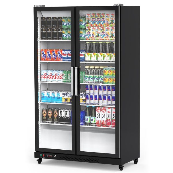 ZenVora 39 Cu Ft Freezer Refrigerator - Black 2 Door with Adjustable Shelves and Automatic Defrost