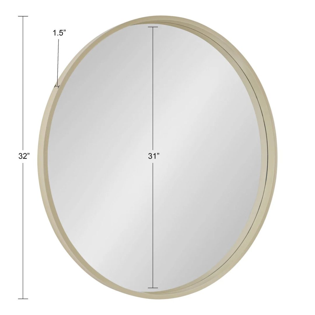 ZenVora Round Wood Accent Wall Mirror, Modern Decorative Wooden Frame Mirror for Living Room, Bedroom and Entryway