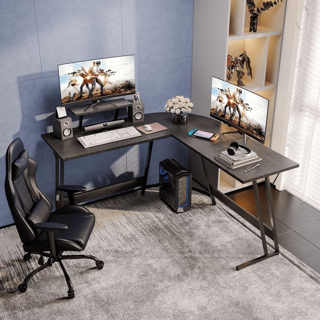 ZenVora L-Shaped Gaming Desk, Computer Corner Desk and Office Writing Desk for Home