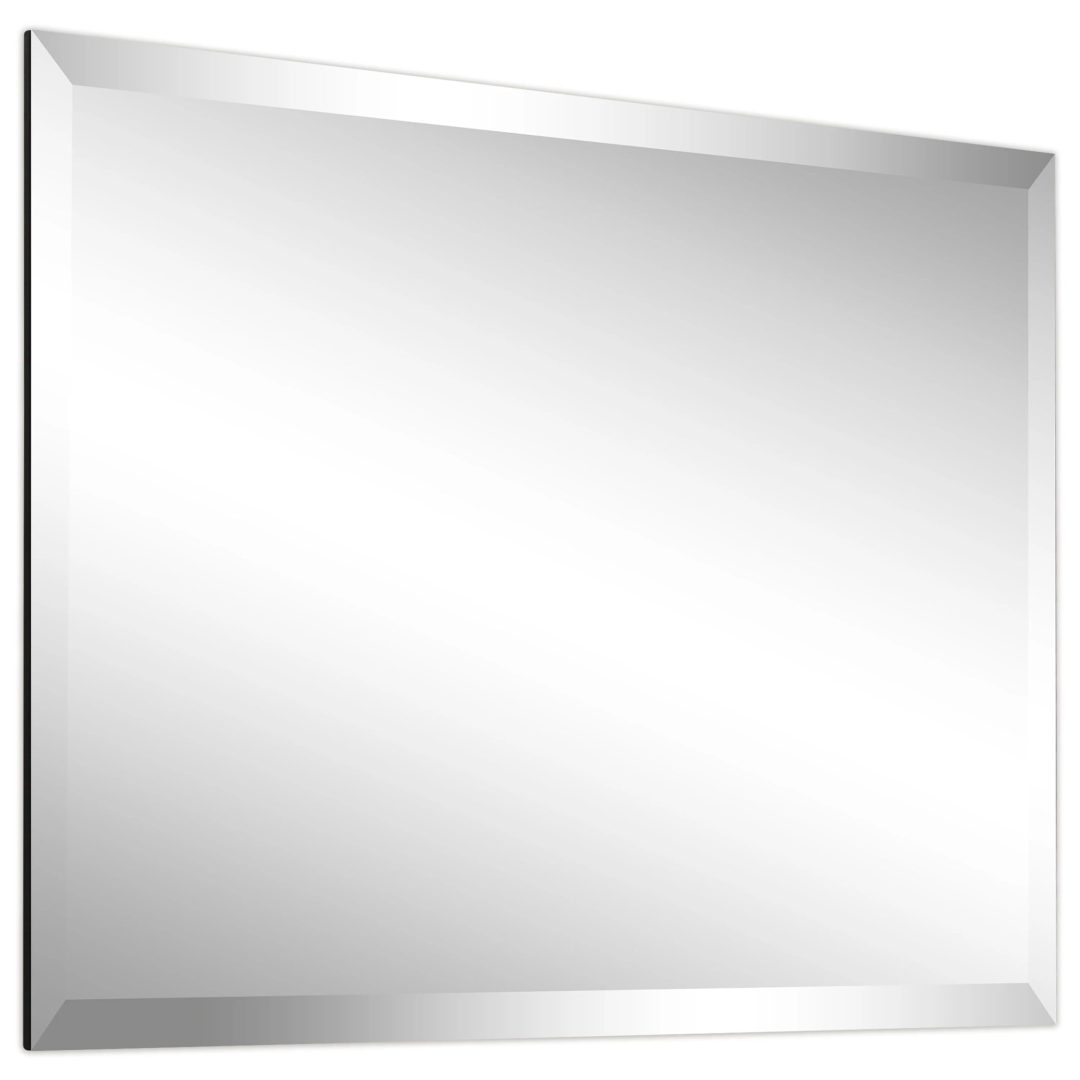 ZenVora Frameless Beveled Prism Wall Mirror, Clear Square or Rectangular Decorative Mirror for Bathroom, Bedroom and Home Decor