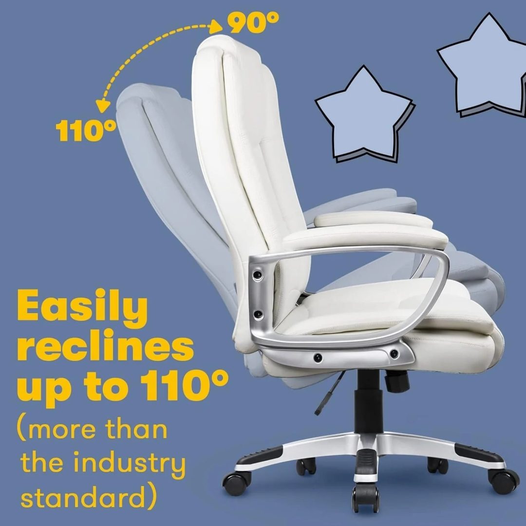 ZenVora Big and Tall Executive Office Chair, High Back Ergonomic Leather Chair, 400 lb Capacity