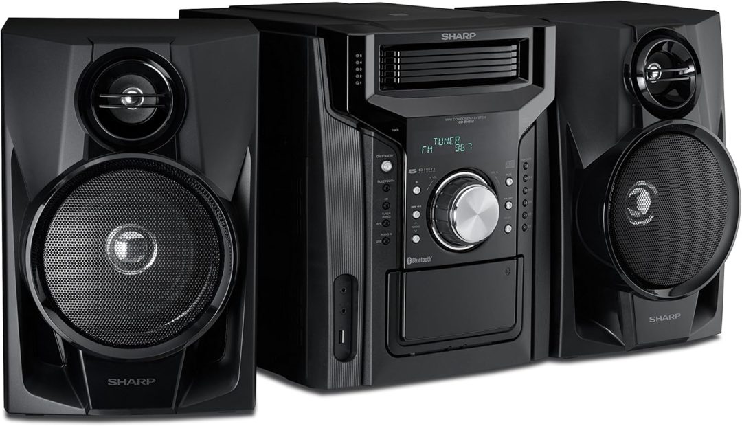ZenVora 240W 5-Disc Mini Shelf Stereo System – Bluetooth, Cassette Deck, USB & AM/FM Radio