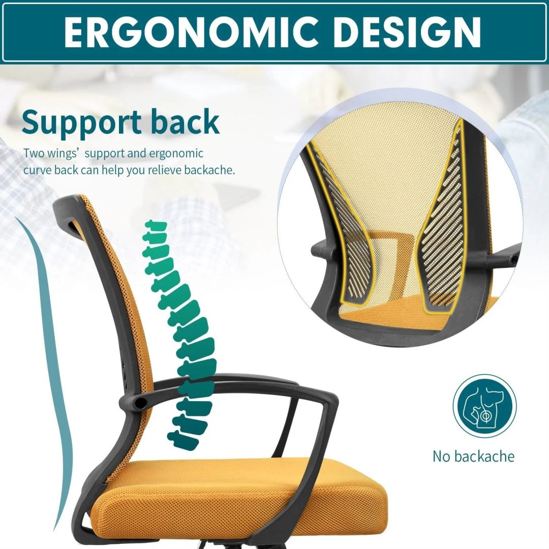 ZenVora Ergonomic Mesh Office Chair with Lumbar Support, Breathable Computer Desk Chair