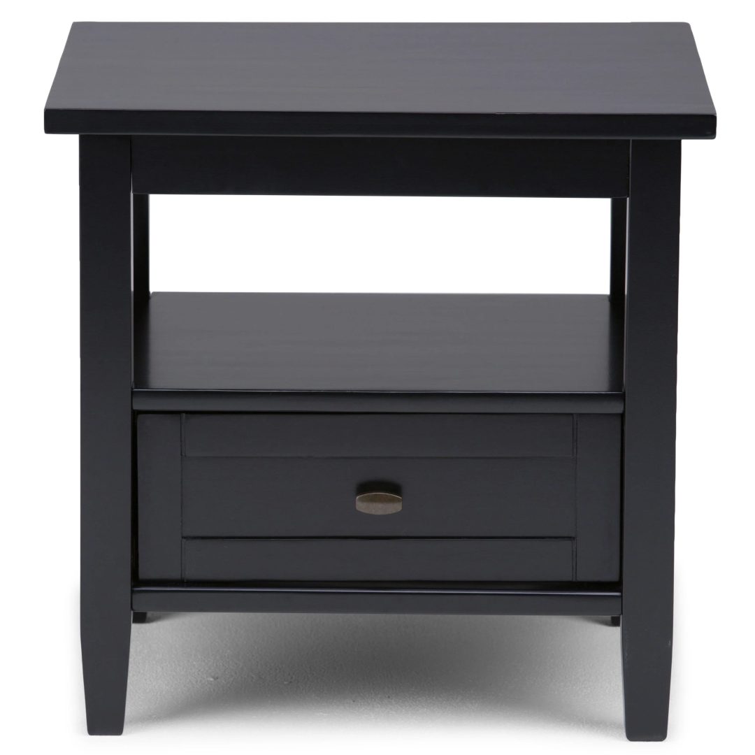 ZenVora 20 Inch Wide Solid Wood Rectangle End Table, Transitional Side Table
