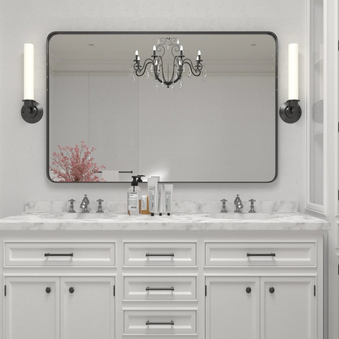 ZenVora Wall Mirror Vanity Mirror, Bathroom Mirror with Rounded Corners, 1 Piece