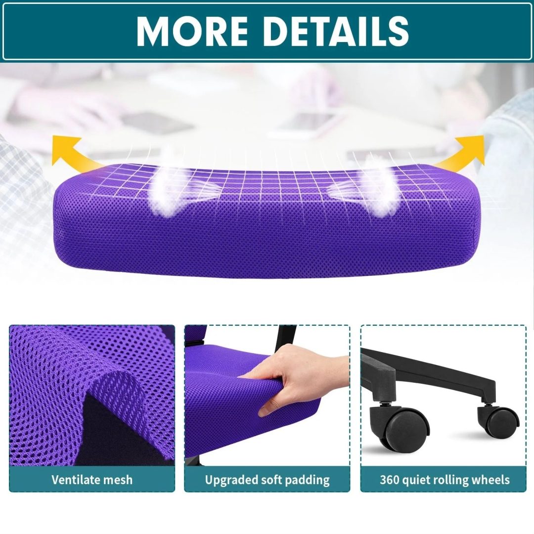 ZenVora Ergonomic Mesh Office Chair with Lumbar Support, Breathable Computer Desk Chair