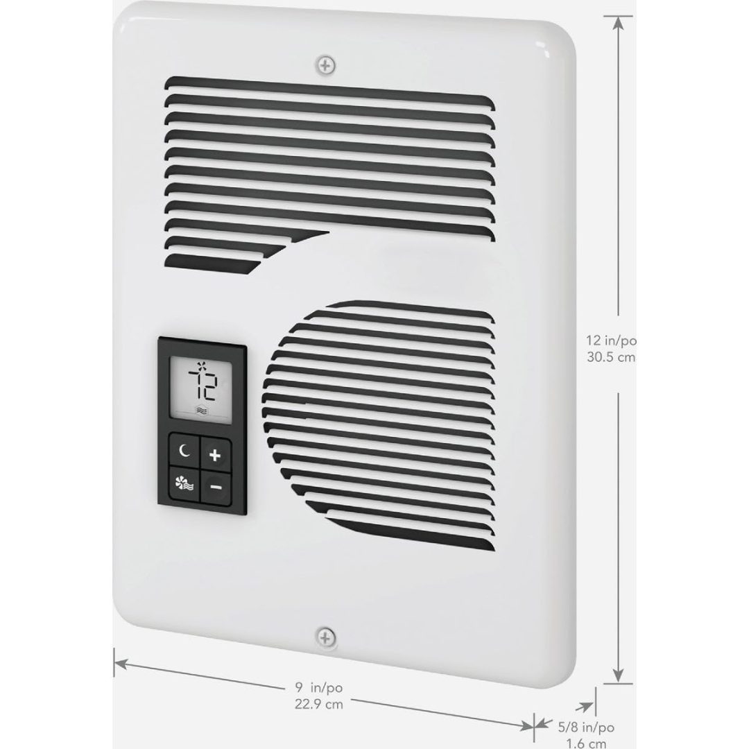 ZenVora Electric Wall Heater with Digital Thermostat, 240/208/120V, White