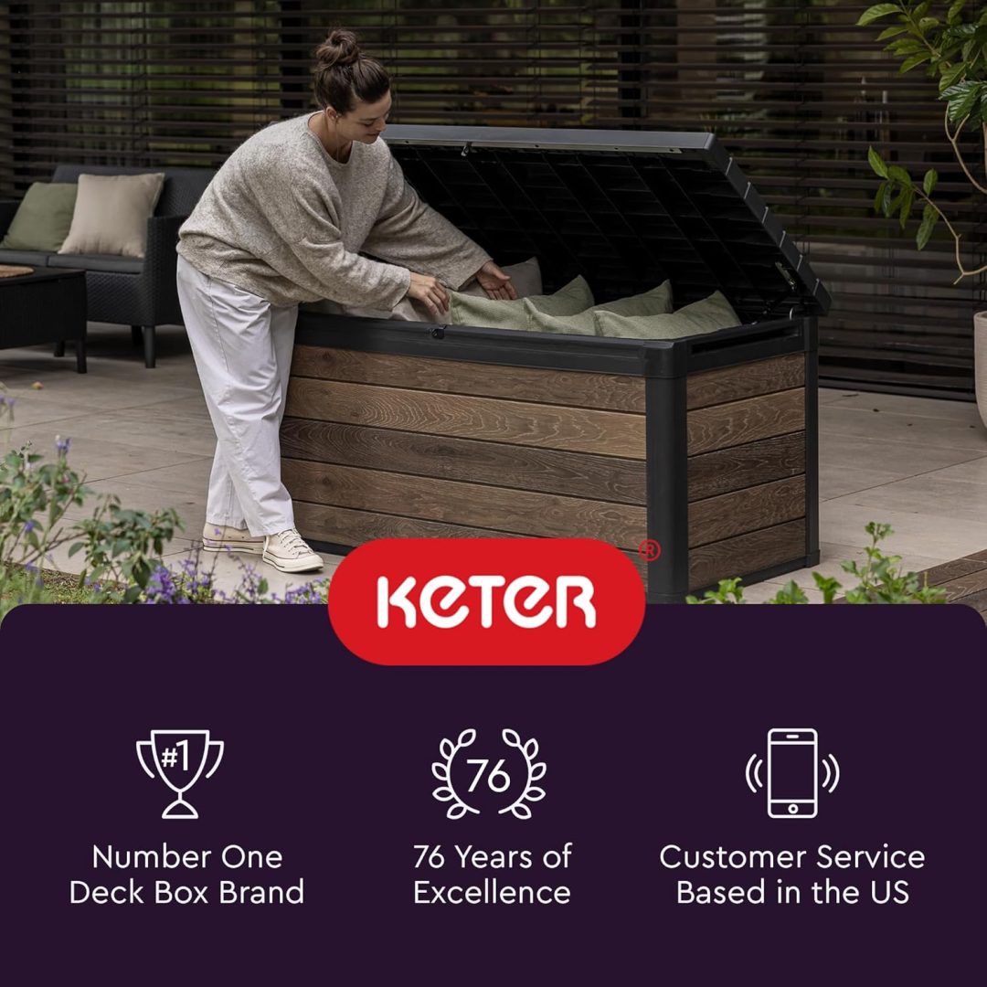 ZenVora 200 Gallon Resin Deck Box, Extra Large Outdoor Storage Container for Patio, Garden, Yard and Pool Area