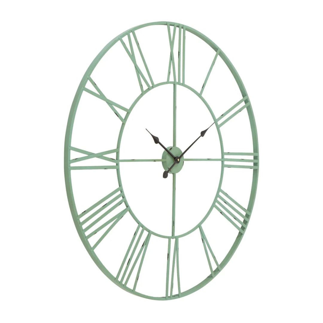 ZenVora Modern Round Metal Wall Clock, Decorative Circular Hanging Clock for Living Room, Bedroom and Office