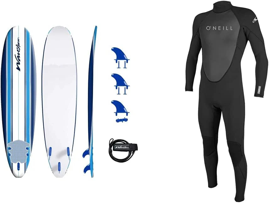 ZenVora 8ft Soft Top Foam Surfboard – EPS Core with 3 Stringers, Wax-Free Longboard, 200lb Capacity