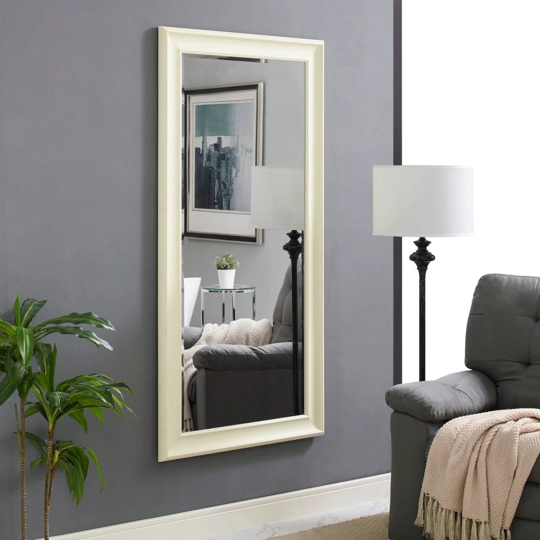 ZenVora Tall Full Length Mirror, Oversized Rectangle Full Body Wall Mounted Mirror with Smooth Faux Wood Frame