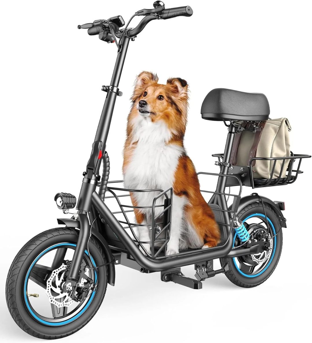 ZenVora Adults Electric Scooter with Large Middle Basket