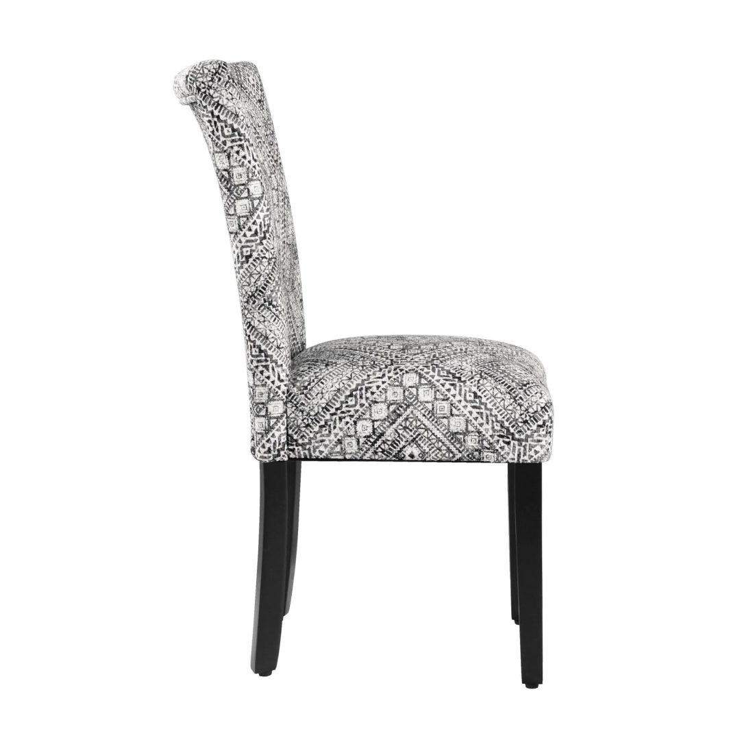 ZenVora Set of 2 Upholstered Medallion Dining Chairs, Comfortable Parsons Style Chairs for Kitchen and Dining Room
