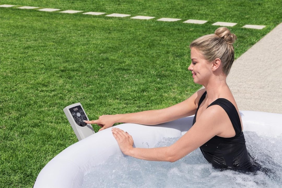 ZenVora 71 x 26-Inch Inflatable Hot Tub Spa for 2-4 Persons, Portable, with 2 Covers, Black