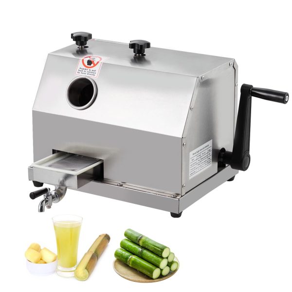 ZenVora Manual Sugar Cane Juicer Machine - Stainless Steel Sugarcane Press with 3 Rollers and 110 lb/h Capacity