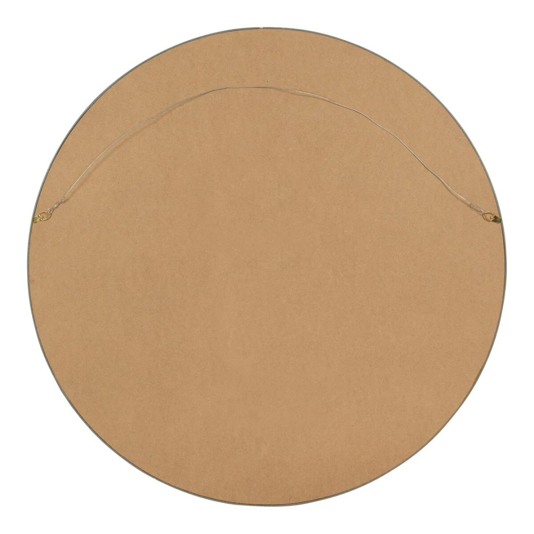 ZenVora Round Wood Accent Wall Mirror, Modern Decorative Wooden Frame Mirror for Living Room, Bedroom and Entryway