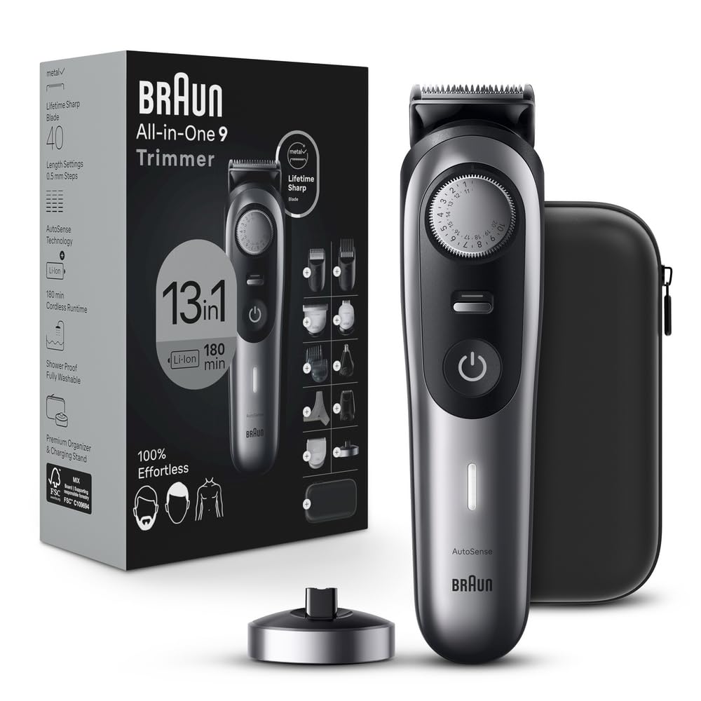 ZenVora 13-in-1 Men's Grooming Kit with Beard Trimmer, Hair Clipper, and Body Groomer