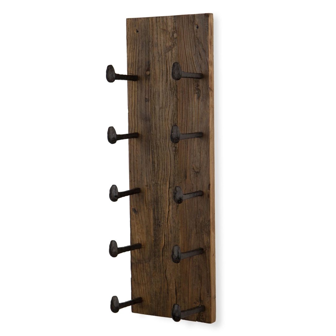 ZenVora 5 Bottle Wood Wall Mounted Wine Rack, Walnut Finish Bottle Holder for Kitchen, Dining Room and Home Bar