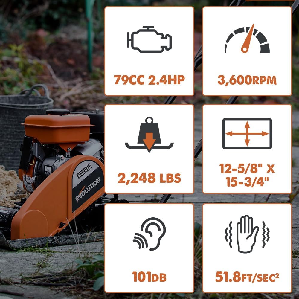 ZenVora Electric Plate Compactor, Vibratory Soil Compactor for Pavement, Artificial Turf, Patio, Blockwork, Sand and Soil Ground Preparation