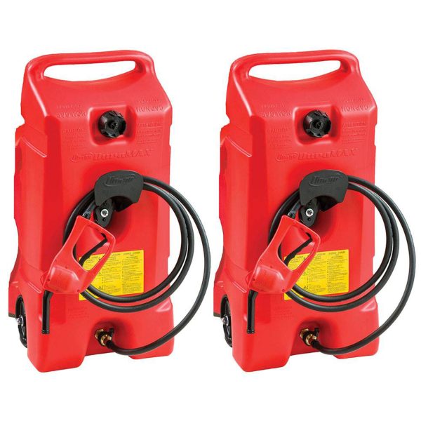 ZenVora 14 Gallon Portable Gas Tank – 2 Pack with Pump, Red