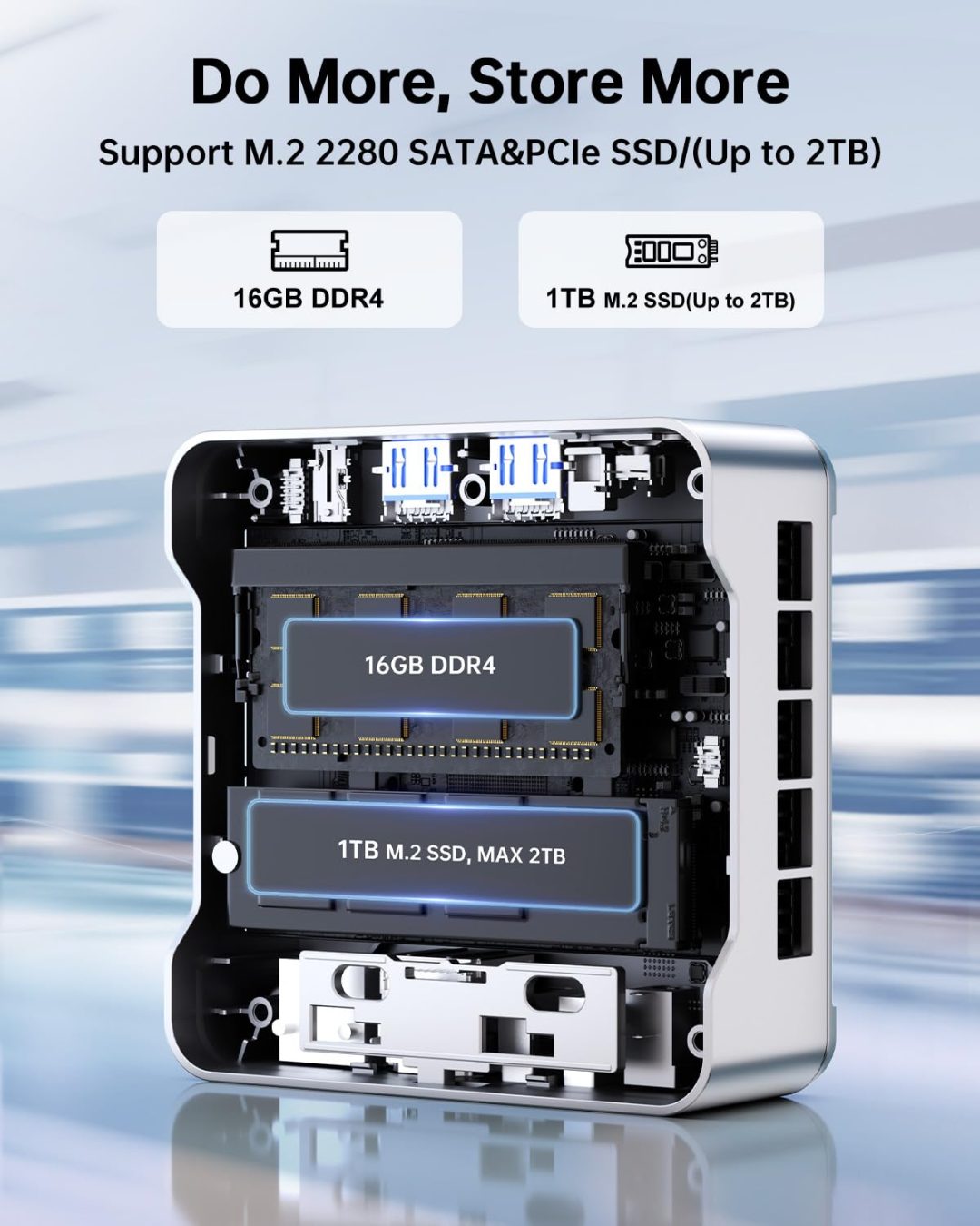 ZenVora Mini PC, 16GB RAM, 512GB M.2 SSD, Compact Mini Computer for Home, Office and Everyday Computing