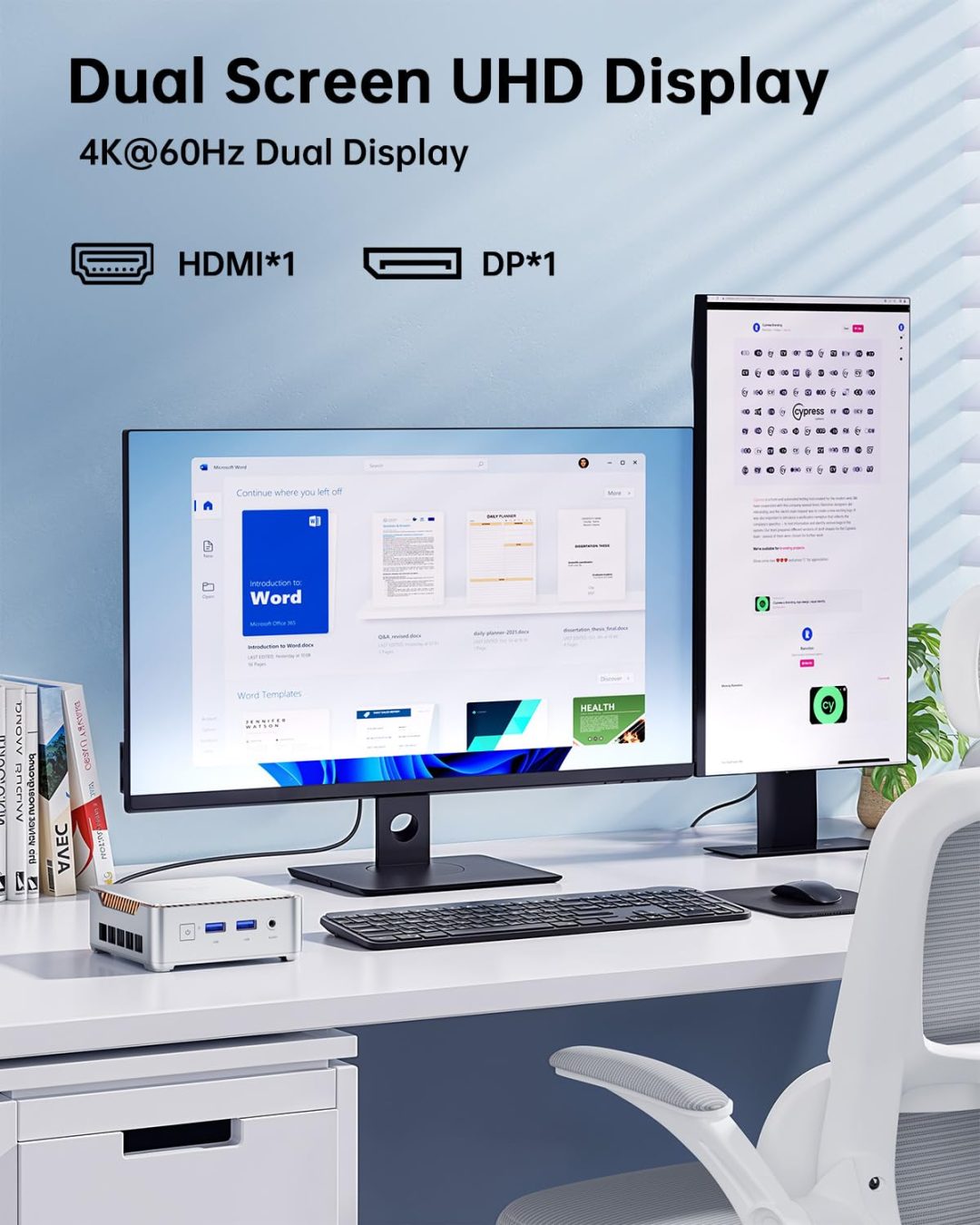 ZenVora Mini PC, 16GB RAM, 512GB M.2 SSD, Compact Mini Computer for Home, Office and Everyday Computing