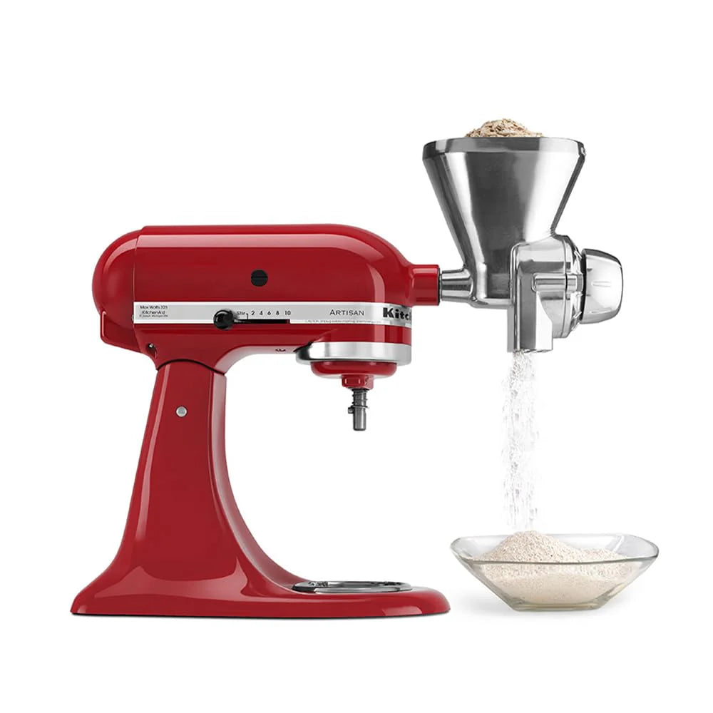ZenVora All Metal Grain Mill Attachment, Adjustable Grain Grinder Accessory for Stand Mixers, Wheat, Flour & Cereal Grinding