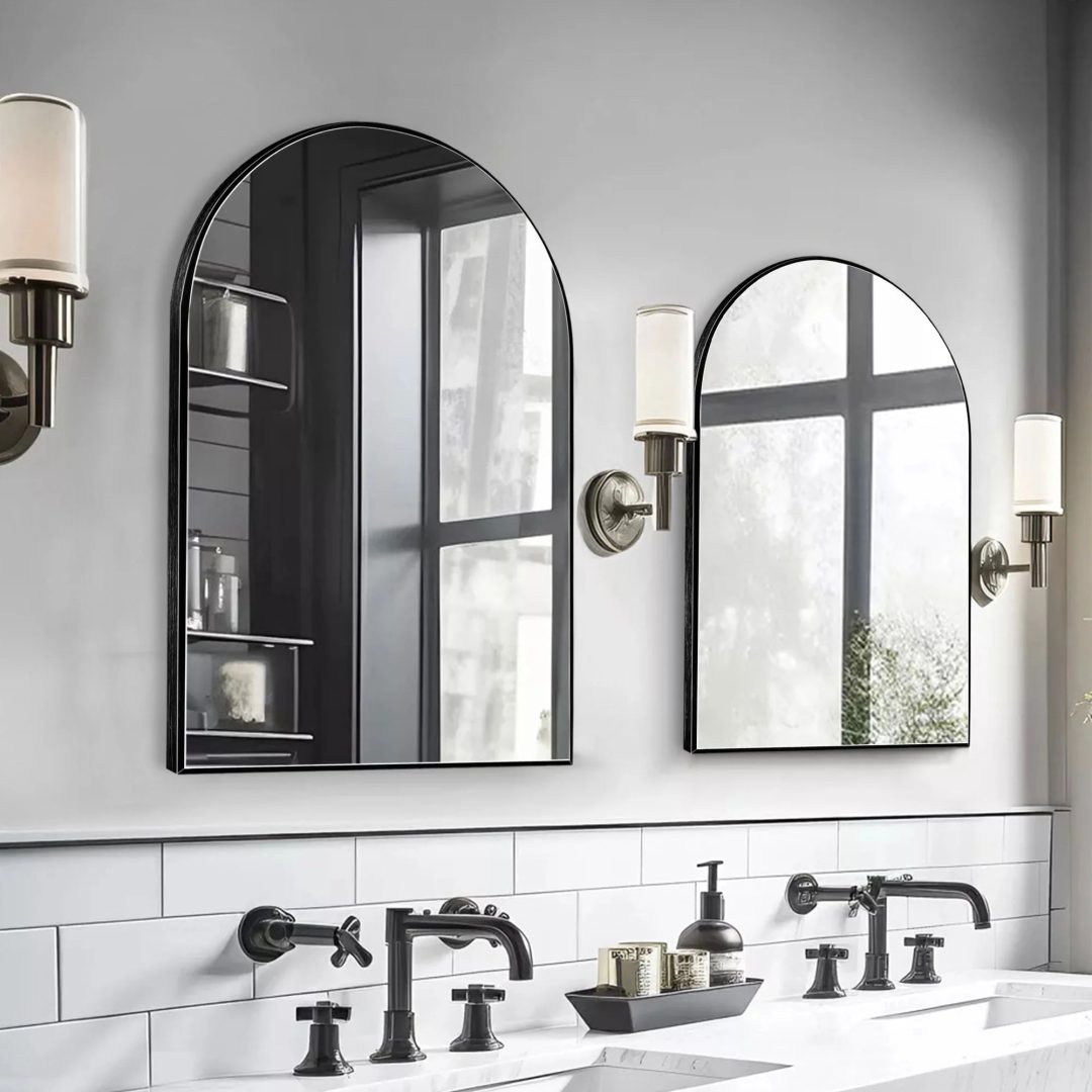 ZenVora Modern Arch Aluminum Bathroom Wall Mirror, Wall Mounted Vanity Mirror for Bathroom, Bedroom and Home Decor