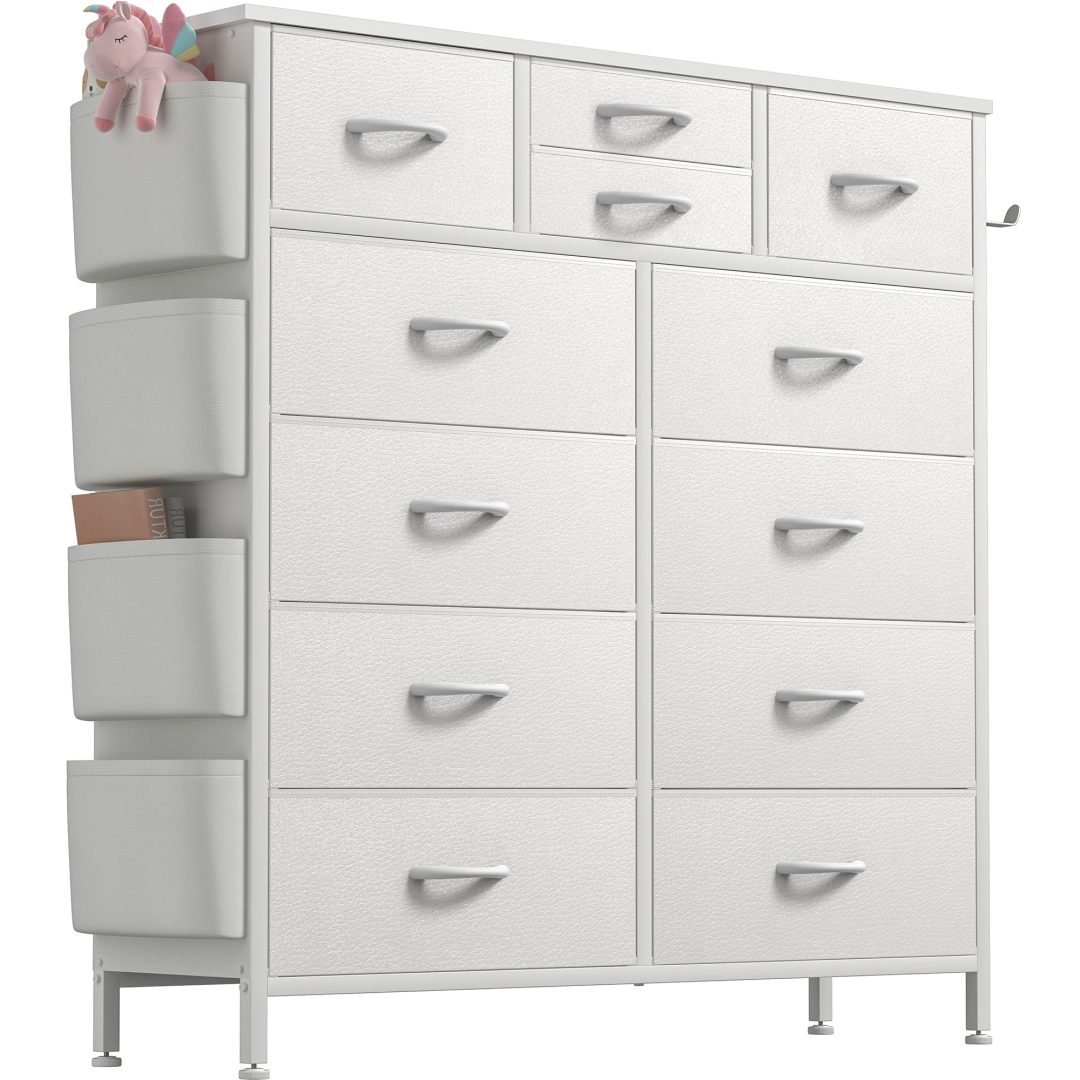 ZenVora 12 Drawer Fabric Dresser, Tall Bedroom Chest of Drawers with Storage