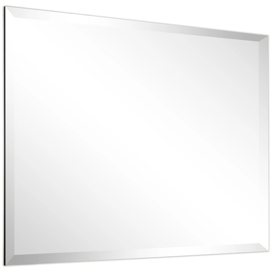 ZenVora Frameless Beveled Prism Wall Mirror, Clear Square or Rectangular Decorative Mirror for Bathroom, Bedroom and Home Decor