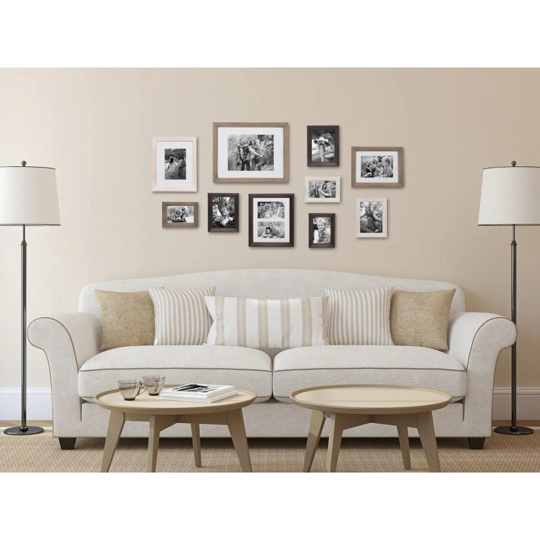 ZenVora 10-Piece Wood Gallery Wall Picture Frame Set, Decorative Photo Display Frames for Living Room, Bedroom and Home Decor