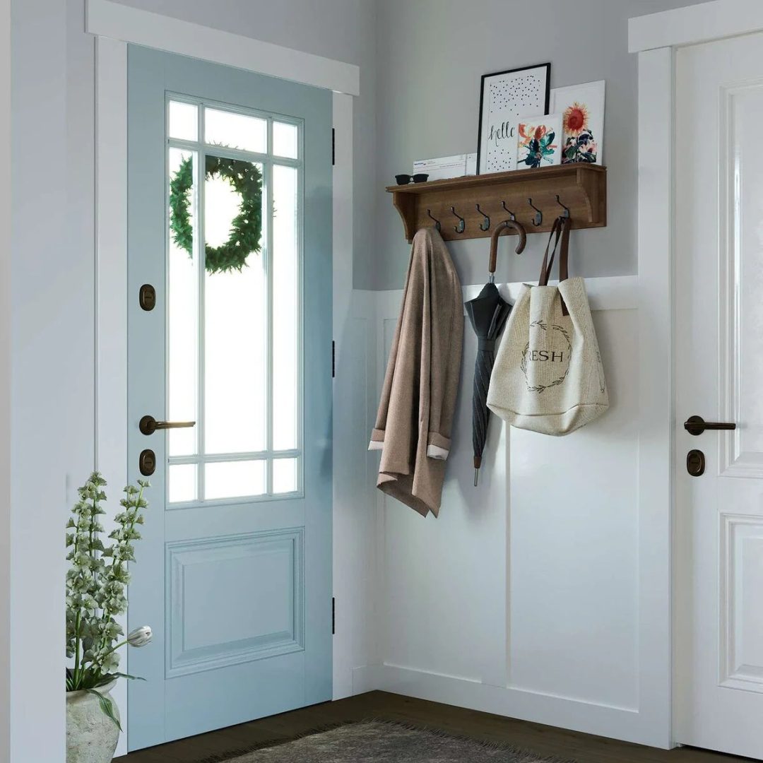ZenVora Wood Wall Key Holder with Shelf, Decorative Entryway Mail Organizer with Large Coat Hooks and Storage Rack